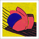 A girl and a blue ball I, 2007, Linolschnitt Auflage 2, 30x30cm