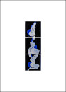 Three girls and a blue ball I, 2004, Linolschnitt Auflage 2, 50x70cm