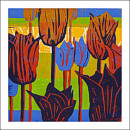 Black tulips V, 2007, Linolschnitt Auflage 2, 30x30cm