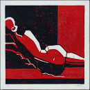Frau, 2003, Linolschnitt, Auflage 2, 28x28cm