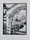 Durchblick - Binderscher Torbogen, 2009, Linolschnitt auf Bütten, 14x19cm