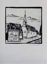 Alt und Neu - Ottilienkapelle und Les Toillettes, 2009, Linolschnitt auf Bütten, 14x19cm