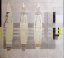 Drei, 2-teilig, 2011, Acryl, Blattgold, Sande auf Leinwand, 120x100cm