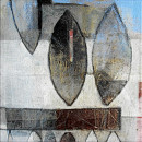 Tschüß!, 2011, Acryl, Sande, Asche auf Leinwand, 50x50cm