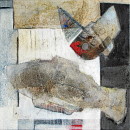 Fischschiff VI, 2011, Acryl, Sande auf Leinwand, 50x50cm