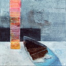 Getrandet, 2011, Acryl, Sande auf Leinwand, 50x50cm