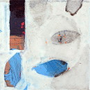 Abgelegt I, 2011, Acryl, Sande auf Karton / Holz, 25x25cm