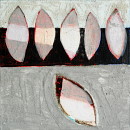 Angelegt, 2011, Acryl, Sande auf Karton / Holz, 25x25cm