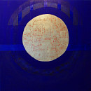 Die Mitte finden I, 2009, Acryl, Blattgold, Sande auf Leinwand, 80x80cm