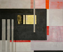 Meditation, 2009, Acryl, Blattgold, Ruß auf Leinwand, 142x100cm