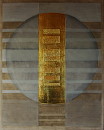 Die Mitte finden VII, 2012, Acryl, Blattgold, Sande auf Leinwand, 80x100cm
