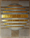 Die Mitte finden VI, 2012, Acryl, Blattgold, Sande auf Leinwand, 80x100cm