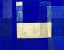 Ultramarin I, 2012, Acryl, Blattgold, Sande auf Leinwand, 80x100cm