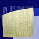 Ultramarin III, 2012, Acryl, Blattgold, Sande auf Leinwand, 50x50cm