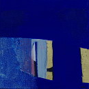 Ultramarin VIII, 2012, Acryl, Blattgold, Sande auf Leinwand, 30x30cm
