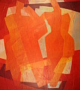 A lot of people V, Acryl u. Japanpapier auf Leinwand, 90x100cm