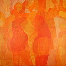 A lot of people V, Acryl u. Japanpapier auf Leinwand, 100x100cm