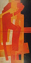 T&auml;nzer IV, 2-teilig, Acryl u. Japanpaier auf Leinwand, 50x100cm