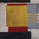 Schiebe den Berg mit beiden H&auml;nden IX, 2016, Acryl, Blattgold, Sande auf Holzk&ouml;rper, 25x25cm