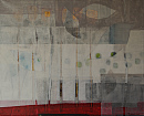 R&uuml;ckkehr zum Fr&uuml;hling VI, 2016, Acryl, Blattgold, Sande auf Leinwand, 100x80cm
