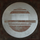 Zerteile die Wolken, halte den Mond II, 2016, Acryl, Blattsilber, Ru&szlig;, Sande auf Leinwand, 100x100cm