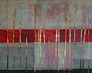 Die R&uuml;ckkehr zum Fr&uuml;hling IX, 2016, Acryl, Blattgold, Sande auf Leinwand, 100x80cm