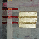 Der rote Drache spreizt seine Klauen V, 2016, Acryl, Blattgold, Sande auf Leinwand, 30x30cm