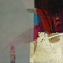 Die R&uuml;ckkehr zum Fr&uuml;hling XIV, 2016, Acryl, Blattgold, Sande auf Leinwand, 30x30